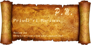 Privári Mariann névjegykártya